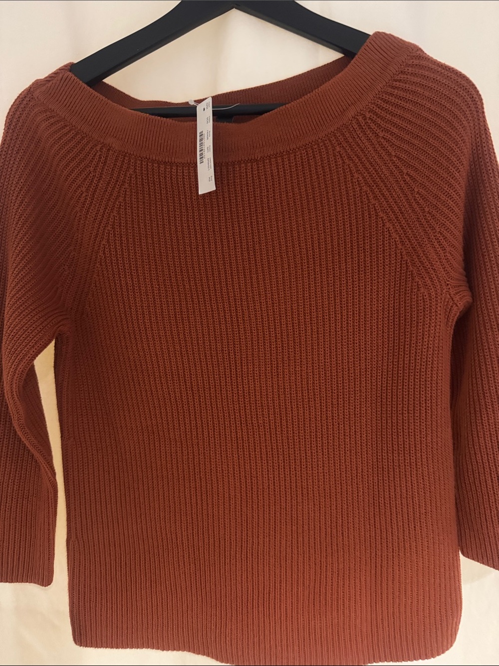 J CREW Rust Ribbed Boatneck Sweater